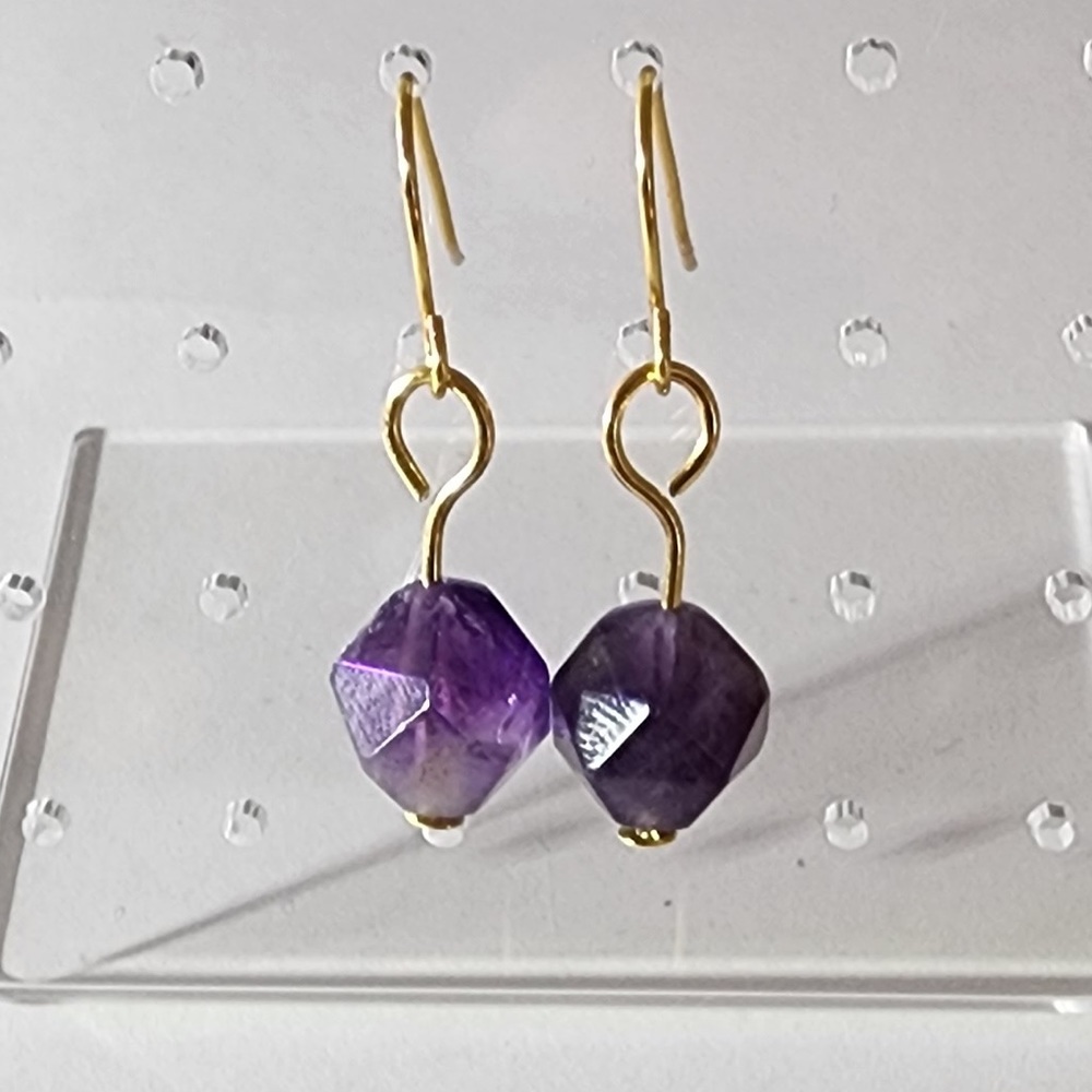 Amethyst and Gold Earrings
